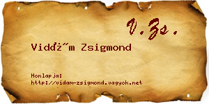 Vidám Zsigmond névjegykártya